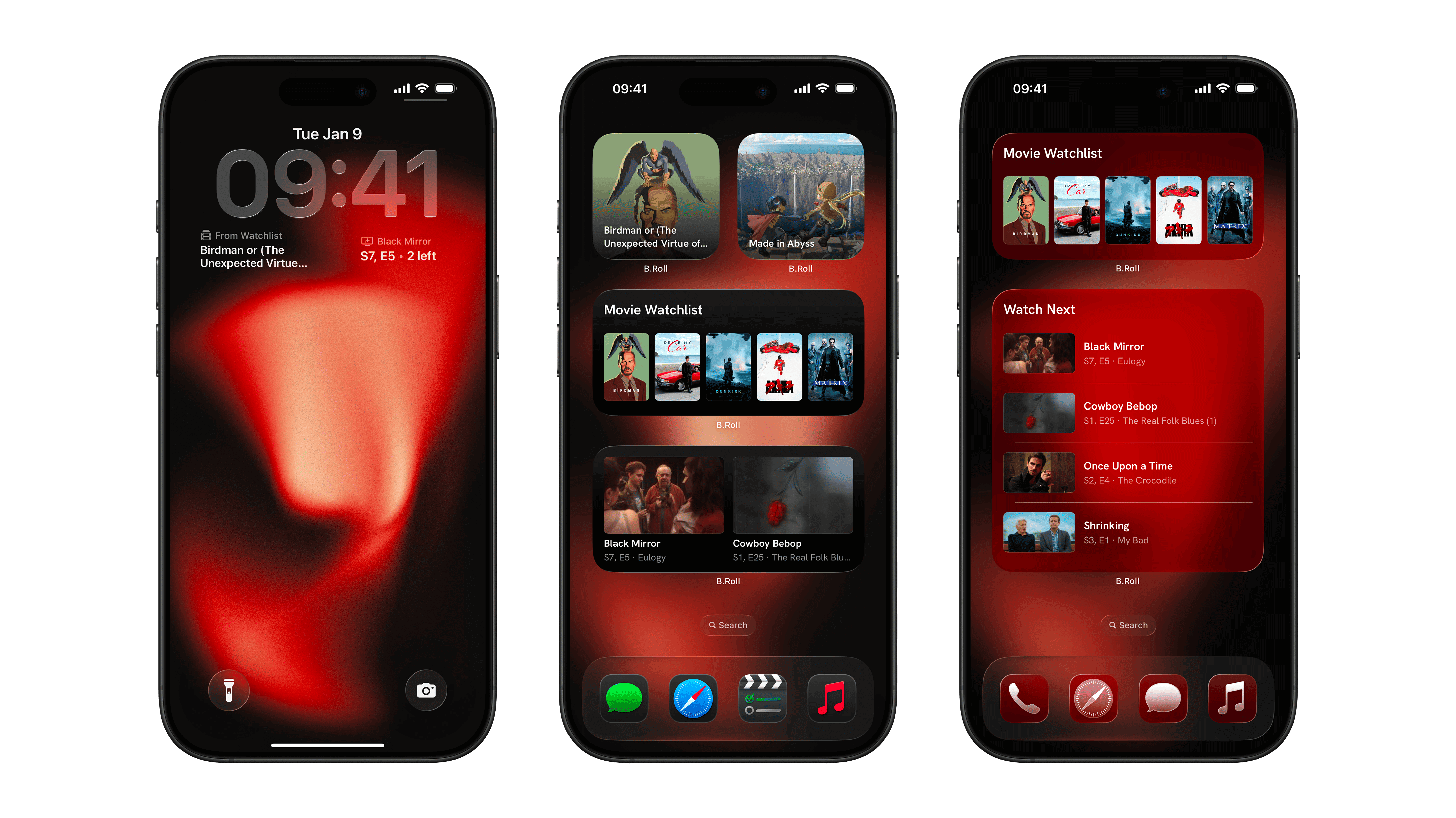 B.Roll widgets on Lock Screen